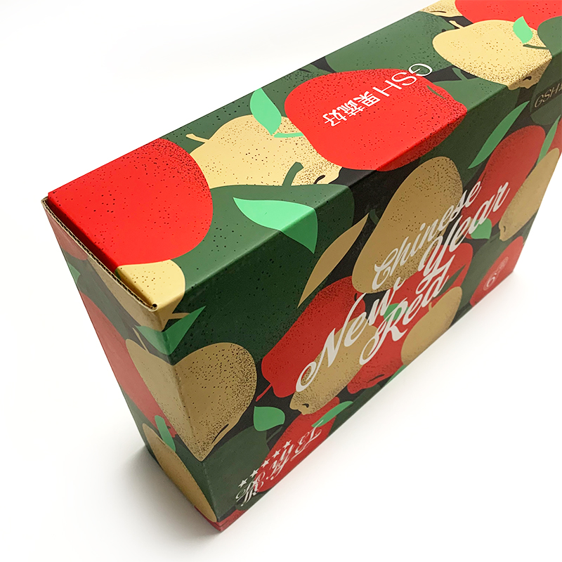 Гофрированная коробка для фруктов с принтом